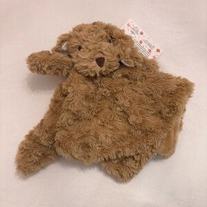 NEW Oobles Lovey Puppy Dog Brown Rosette Soft Baby Toy RATTLE Gift NWT
